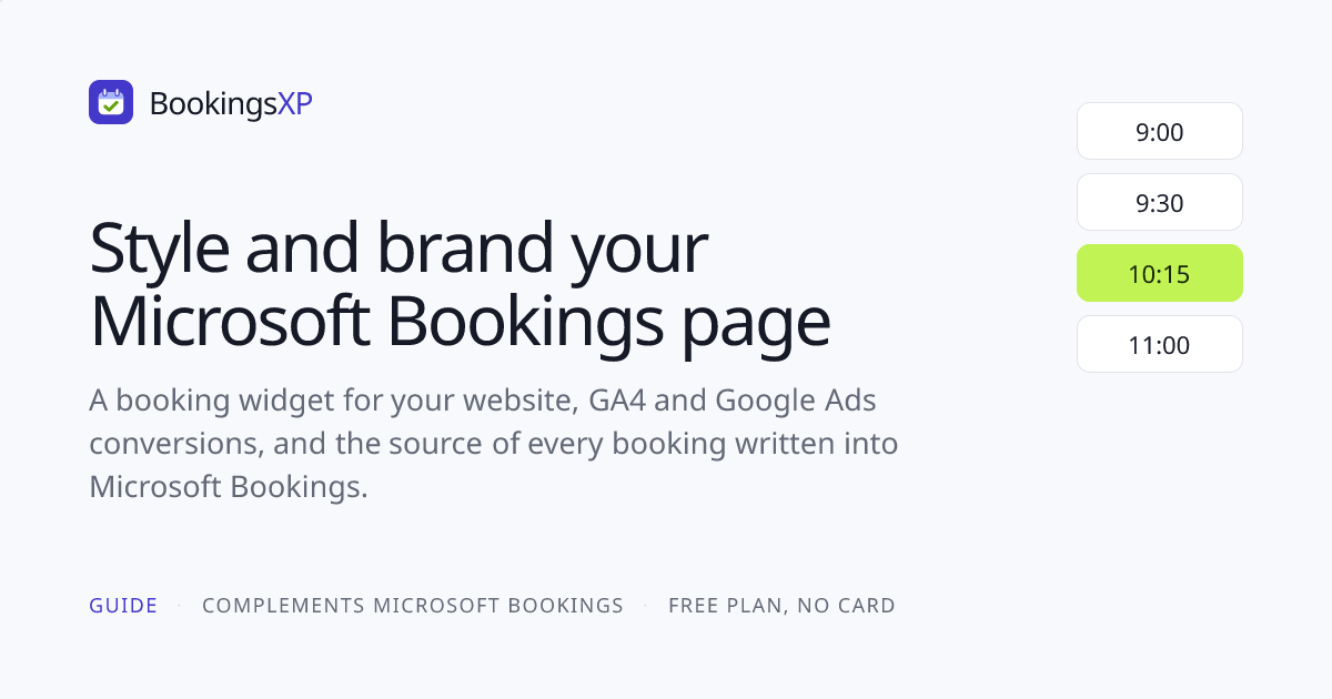 Style and brand your Microsoft Bookings page | BookingsXP